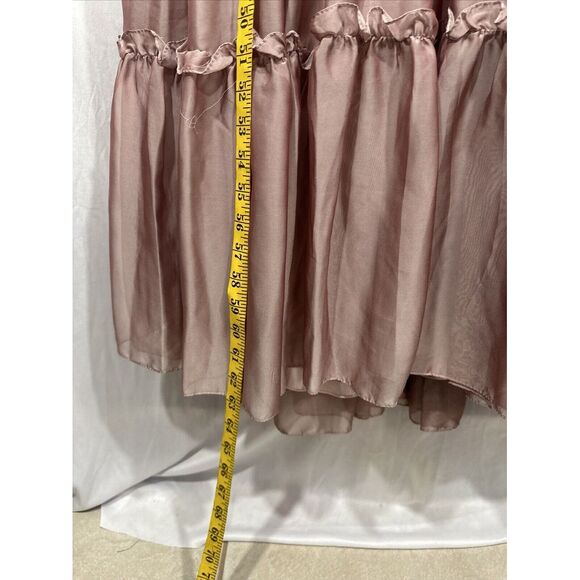 NWD $598 Mac Duggal [ 12 ] Faux Wrap long Sleeve Tiered Gown in Mocha Pink #S976 - Picture 14 of 16